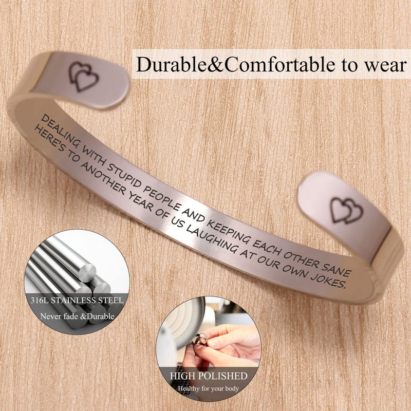 Btysun Mothers Day Gifts for Mom, Gifts for Mom from Daughter Inspirational Bracelets for Women Wife Mom Gifts for Her Cuff Bangle Friend Friendship Bracelet - Image 2